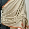 Natural Pure Pashmina Shawl With Sozni Hand Embroidery front