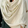 Off-White Pure Pashmina Shawl With Intricate Sozni Hand Embroidery front