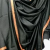 Black Pure Pashmina Shawl With Intricate Sozni Hand Embroidery front