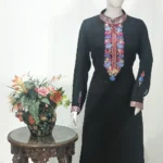 Black Women Kurta with Mirror Work and Kashmiri Aari Embroidery