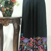 Black Women Sharara Pants with Kashmiri Aari Embroidery front