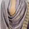 Beige and Purple Space Dye Pure Pashmina Shawl front
