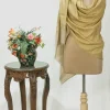 Sand Beige and Yellow Space Dye Pure Pashmina Shawl