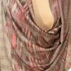 Maroon and Beige Space Dye Pure Pashmina Shawl front