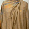 Beige Base and Multi-Colour Space Dye Pure Pashmina Shawl front