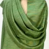 Forest Green Space Dye Pure Pashmina Stole front