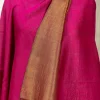 Zari Reversible Pink Pure Pashmina Shawl front