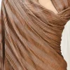 Beige Striped Space Dye Pure Pashmina Shawl front
