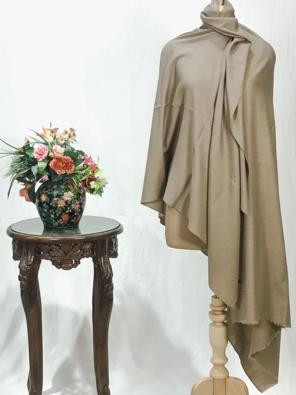Beige Pure Pashmina Shawl