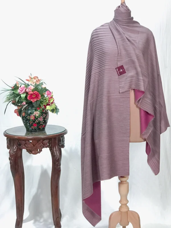 Pink and Lavender Space Dye Reversible Pure Pashmina Shawl
