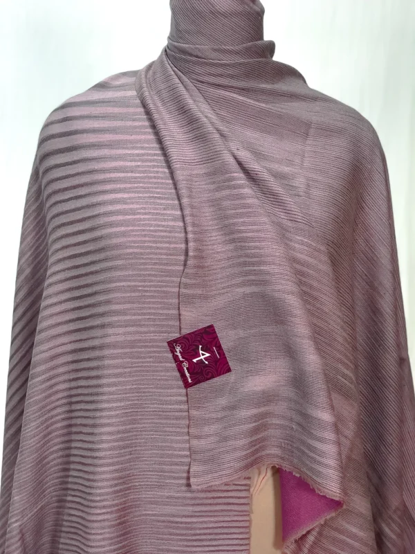 Pink and Lavender Space Dye Reversible Pure Pashmina Shawl front