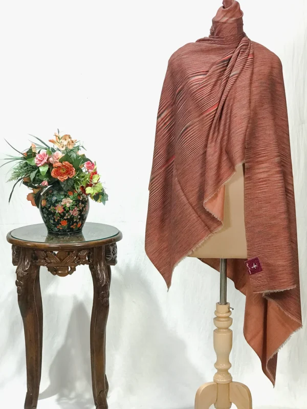 Rust Space Dye Reversible Pure Pashmina Shawl