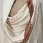 White Pure Pashmina Shawl With Sozni hand Embroidery front
