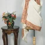 Off-White Pure Pashmina Shawl With Sozni hand Embroidery