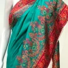 Pine Green Modal Silk Kani Saree with Floral Pallu Design front
