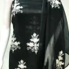 Black with White Kashmiri Aari Embroidered Salwar Suit front