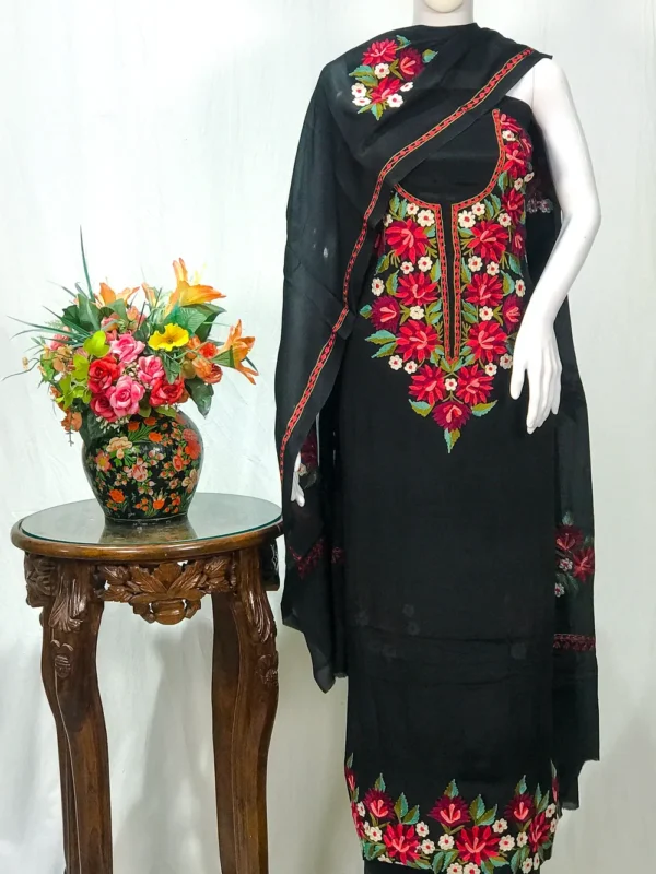 Black Kashmiri Aari Embroidered Salwar Suit