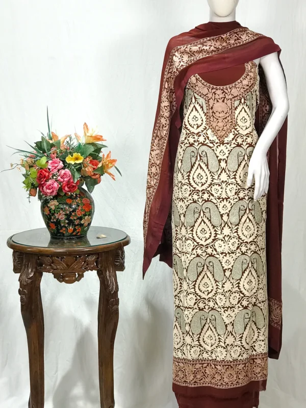 Maroon Salwar Suit with Kashmiri Aari & Zari Embroidery