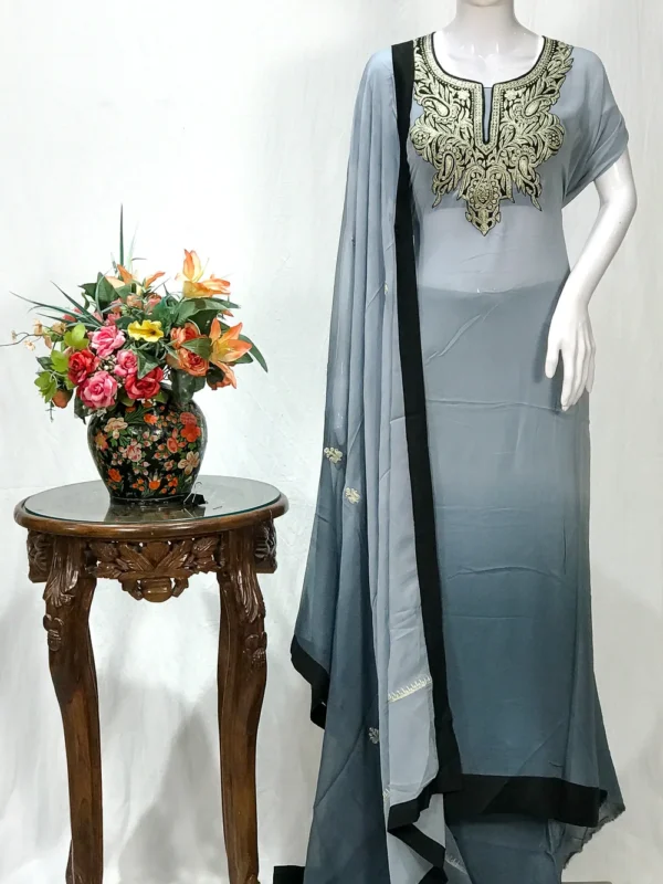 Ombre Salwar Suit with Tilla Patch Embroidery front