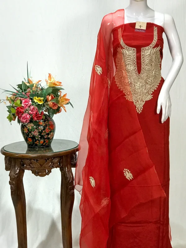 Salwar Suit with Kashmiri Puff Tilla Embroidery