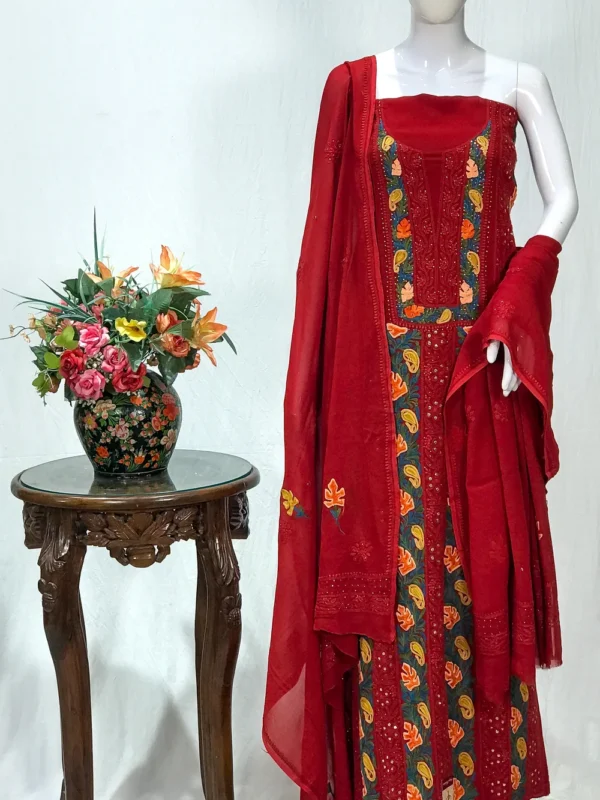 Salwar Suit with Hand Lakhnavi and Kashmiri Aari Embroidery