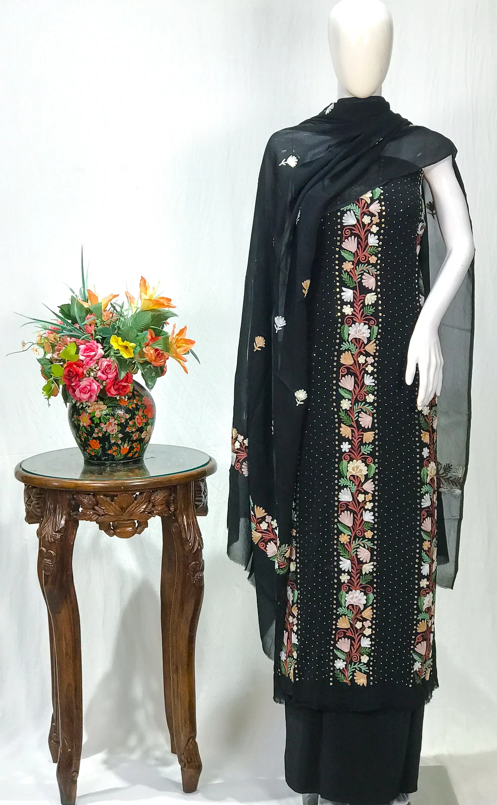 Black Woven Readymade Salwar Suit With Dupatta Latest 3535SL03