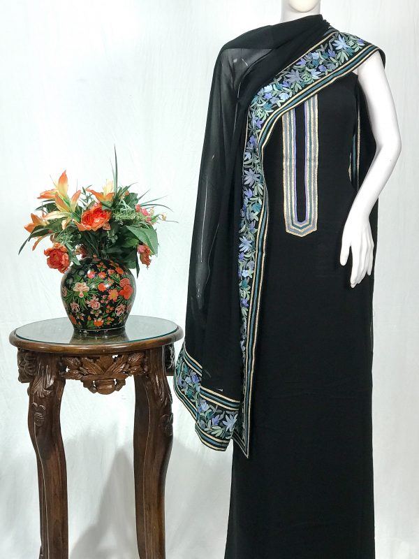 Salwar Suit with Kashmiri Aari Embroidery and Tilla Work