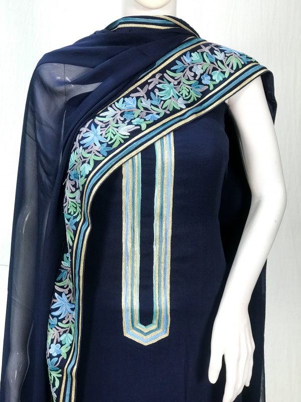Salwar Suit with Kashmiri Aari Embroidery and Tilla Work front