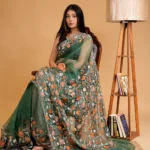 Organza Saree with Kashmiri Aari Embroidery