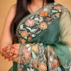 Organza Saree with Kashmiri Aari Embroidery
