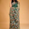 Organza Saree with Kashmiri Aari Embroidery