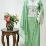 Green Salwar Suit with Kashmiri Aari Embroidery