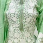 Green Salwar Suit with Kashmiri Aari Embroidery front