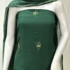 Green Aari Tilla Work Monga Cotton Salwar Suit front