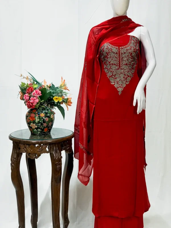 Kashmiri Salwar Suit with Zari Thread Embroidery