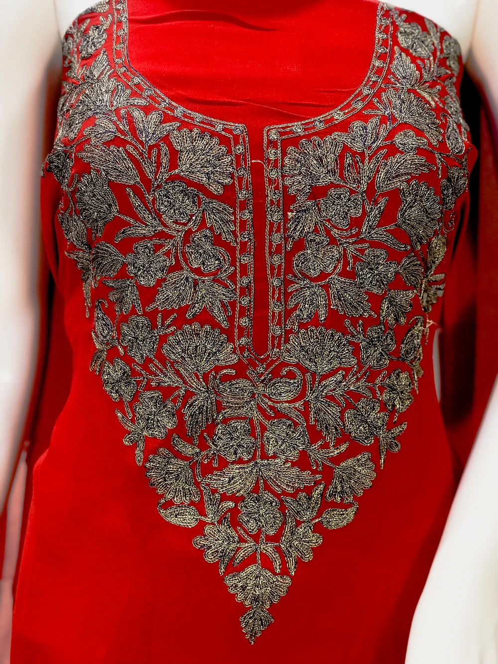 Kashmiri Salwar Suit with Zari Thread Embroidery front