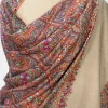 Natural Pure Pashmina Shawl With Papier Mache Jamawar Hand Embroidery front