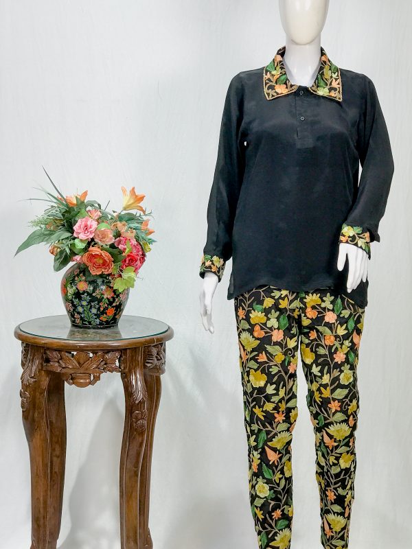 Black Co-Ord set with Kashmiri Aari Embroidery