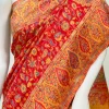 Red with Yellow Border Modal Silk Kani Saree front
