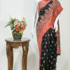 Black Floral Modal Silk Kani Saree