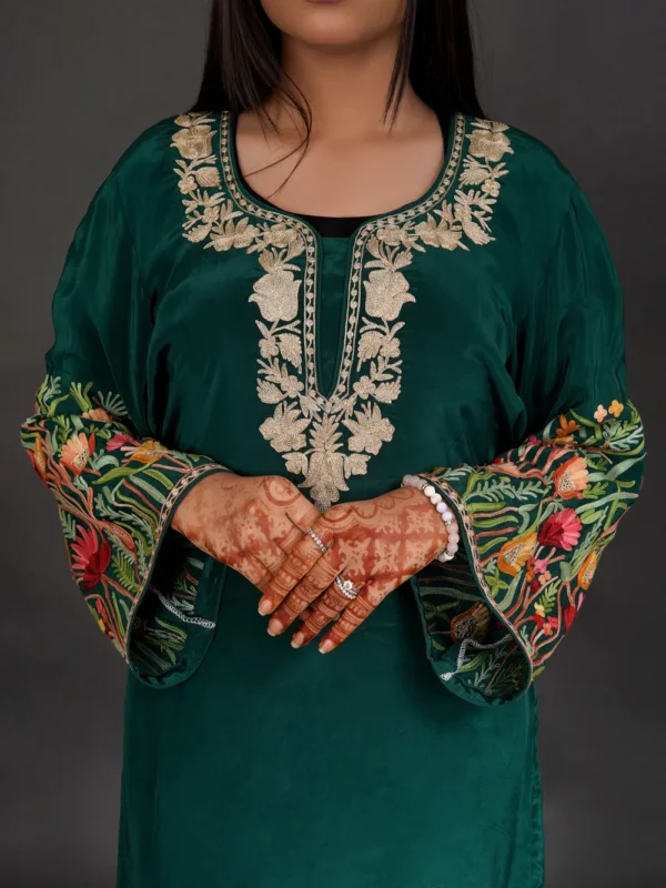 Crepe Kurta with Aari and Zari Embroidery