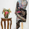 Black and Grey Ombre Pure Pashmina Shawl With Tilla and Thread Jaal Hand Embroidery