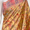 Yellow and Pink Modal Silk Kani Saree front