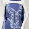 Blue Tie-n-Dye Kashmiri Aari Embroidered Salwar Suit front