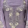Mauvish Grey Salwar Suit with Tilla and Thread Kashmiri Embroidery front