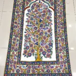 Hand Chain-Stitch Home Decor Floral Pattern Silken Rug/ Wall Hanging