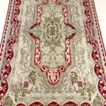 Hand Chain-Stitch Home Decor Floral Pattern Wollen Rug