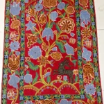 Hand Chain-Stitch Home Decor Floral Pattern Woolen Rug/ Wall Hanging