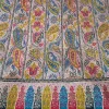 Pure Pashmina Multi Colour Shawl With Artistic Kalamkari And Hand Embroidery
