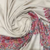 Natural White Pure Pashmina Shawl With Papier Mache Hand Embroidered